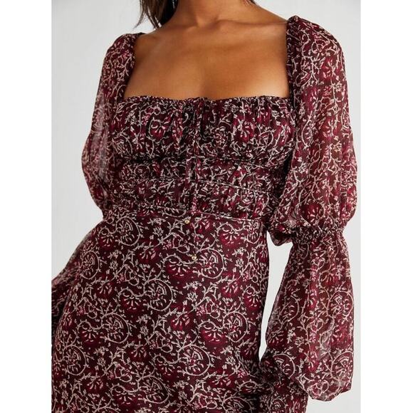 NWT Free People Glow Up Floral Midi Dress Size Medium - Picture 3 of 6